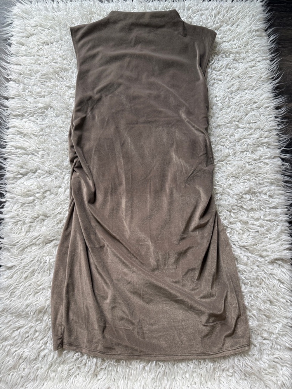 Sleeveless, High-Neck Velvet Mini Dress